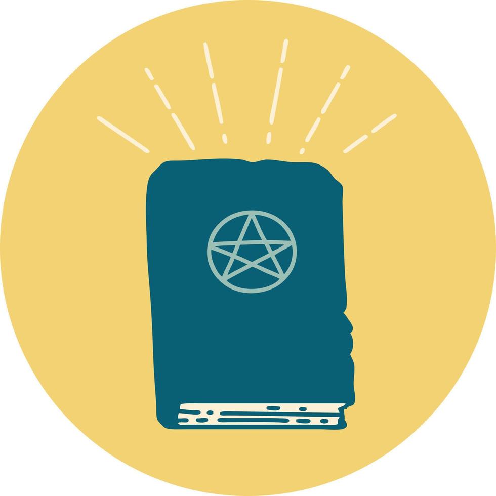 icon of tattoo style spellbook vector