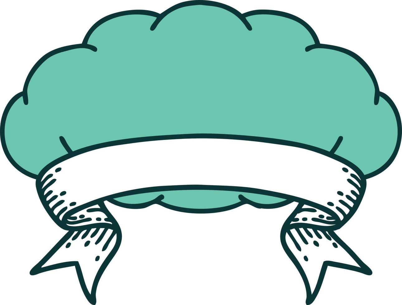 tattoo with banner of a cloud a grey cloud vector