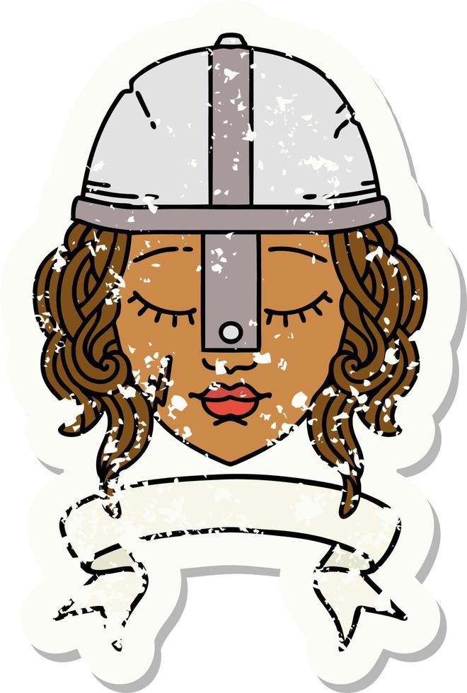 human fighter character with scroll banner illustration vector