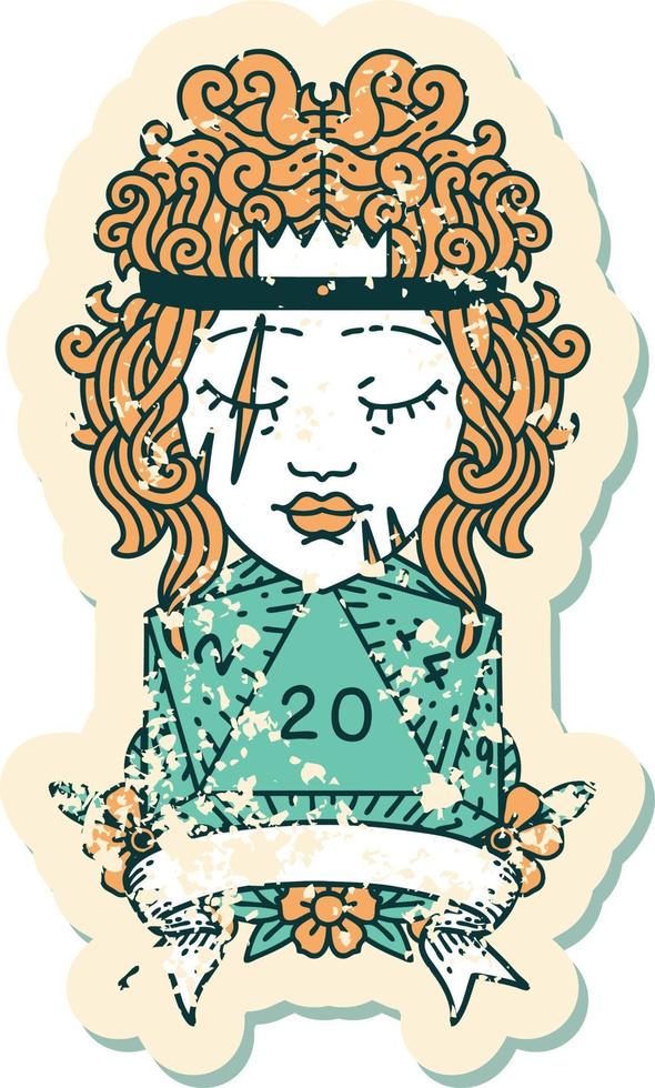human barbarian with natural twenty dice roll illustration vector