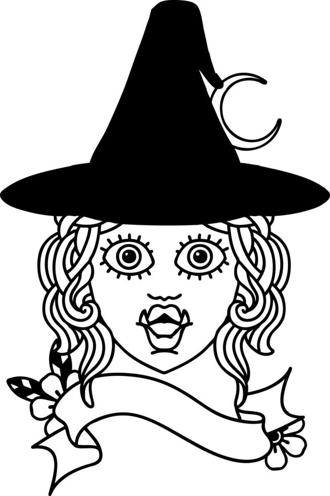 half orc witch character face illustration vector