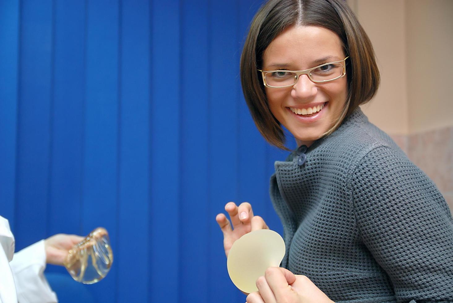 happy and ready for silicon breast implant photo