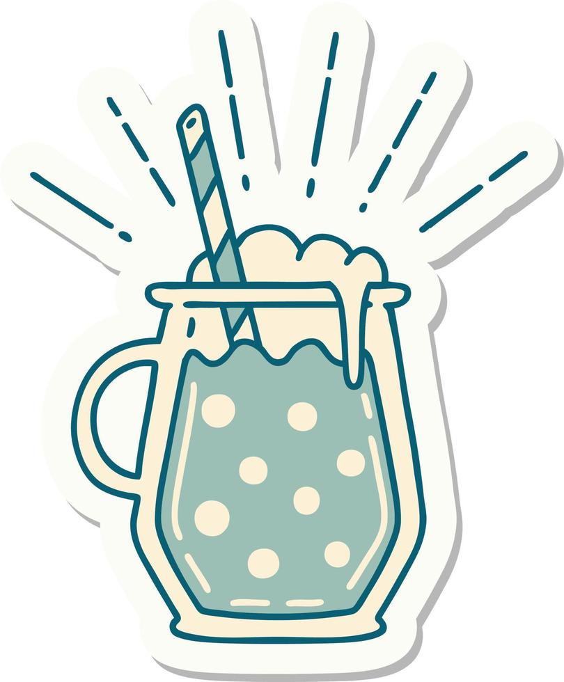 sticker of tattoo style ginger beer vector