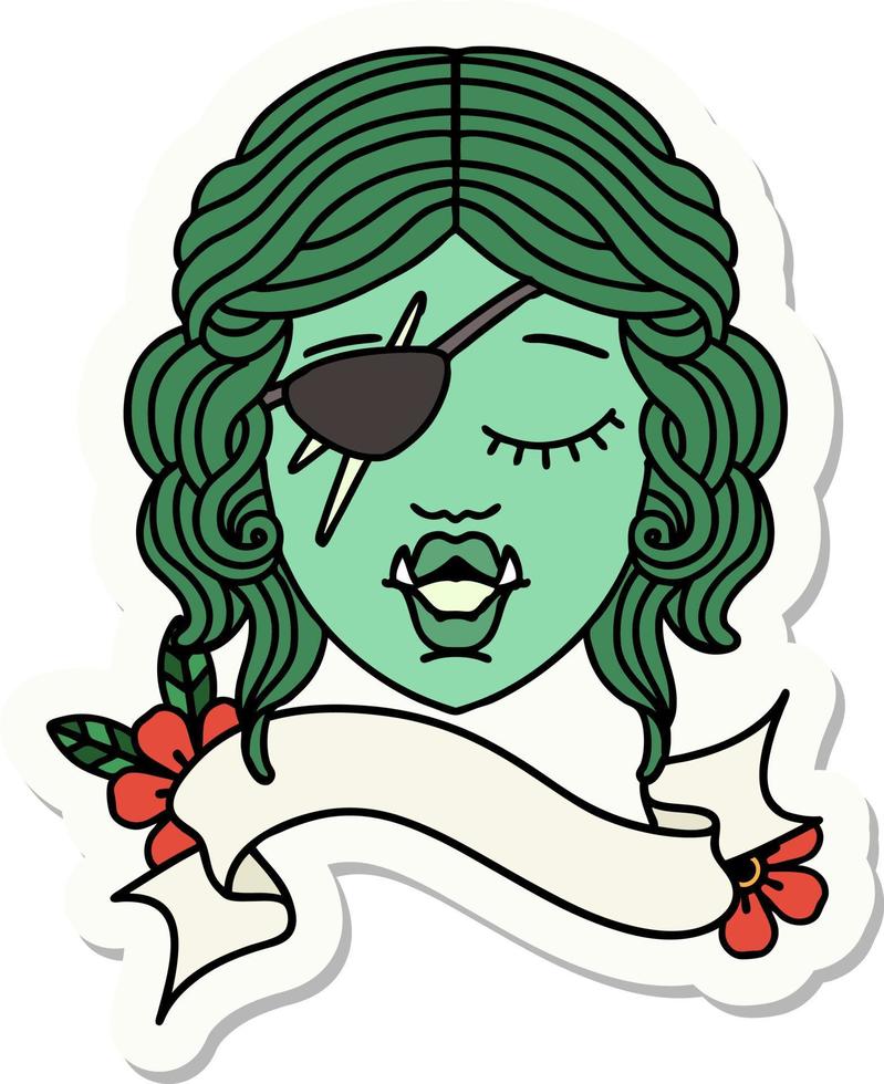 orc rogue character face sticker vector