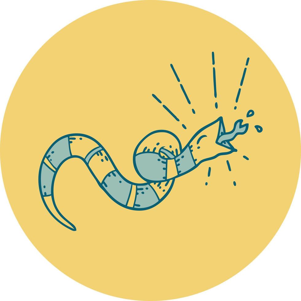 icon of tattoo style hissing snake vector