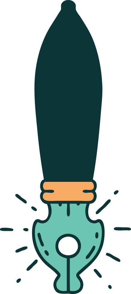 traditional tattoo style fountain pen vector