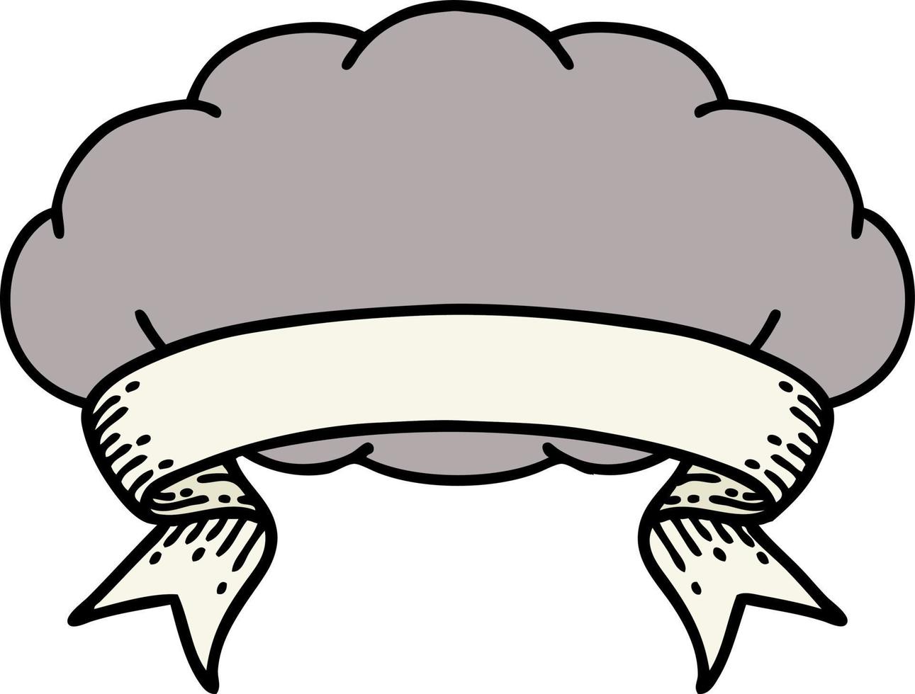 tattoo with banner of a cloud a grey cloud vector