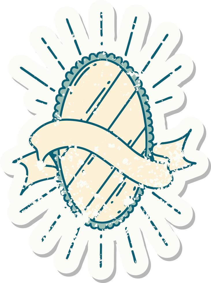 grunge sticker of tattoo style shining mirror vector