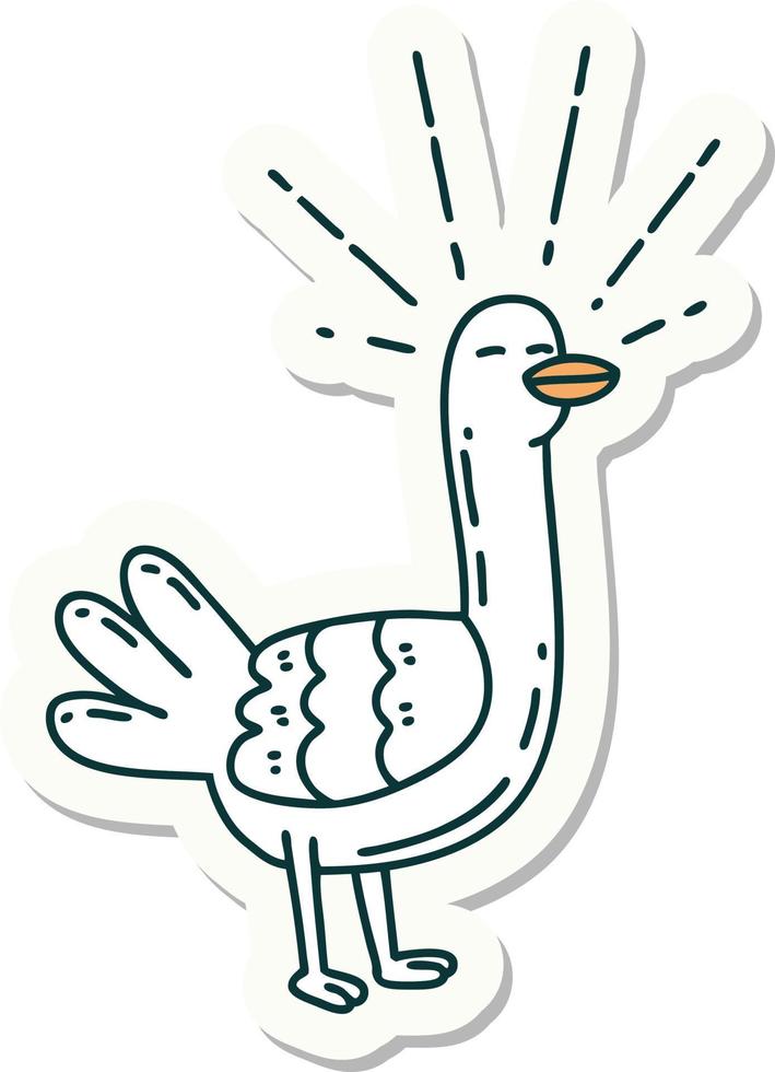 sticker of tattoo style sea bird vector