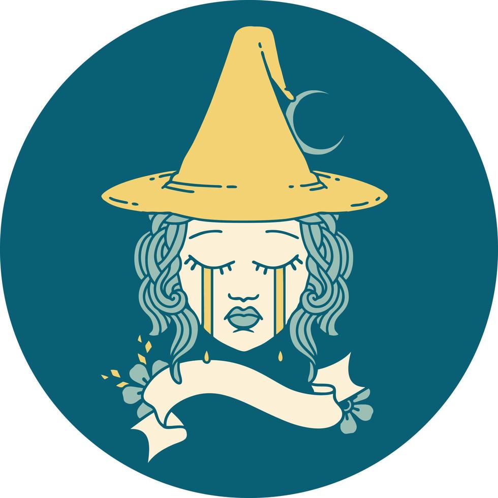 human witch character face illustration vector