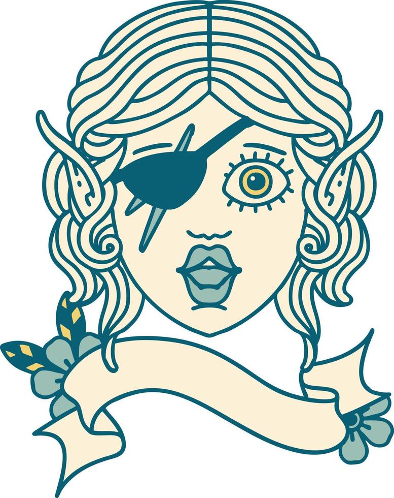 elf rogue character face illustration vector