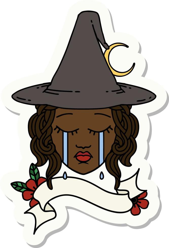 human witch character face sticker vector