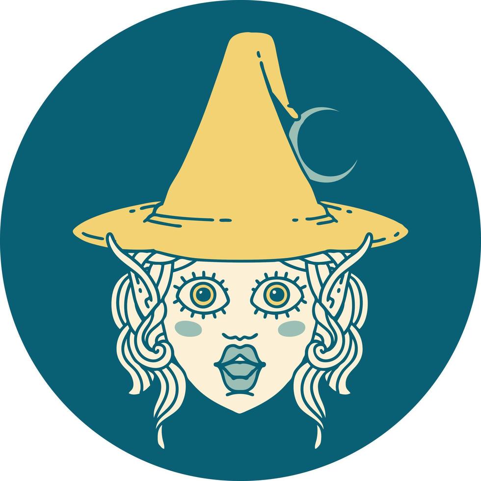 elf mage character face illustration vector