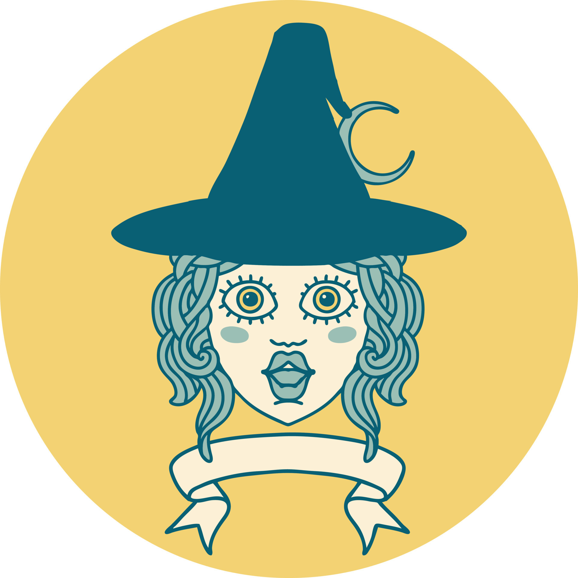 Human Witch Character With Banner Illustration 12125813 Vector Art At human-witch-character-with-banner-illustration-12125813-vector-art-at
