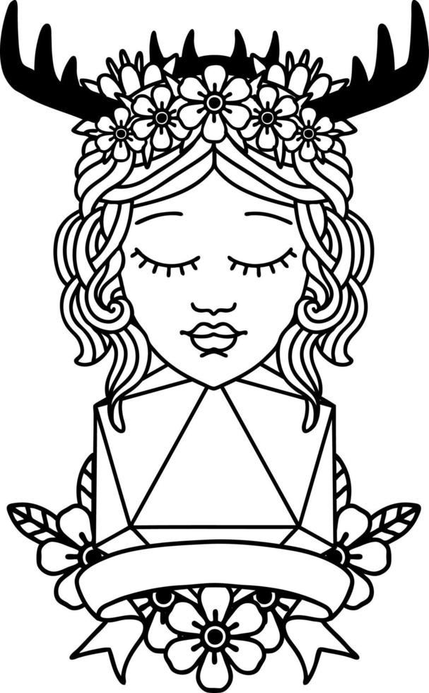 human druid with natural twenty roll illustration vector