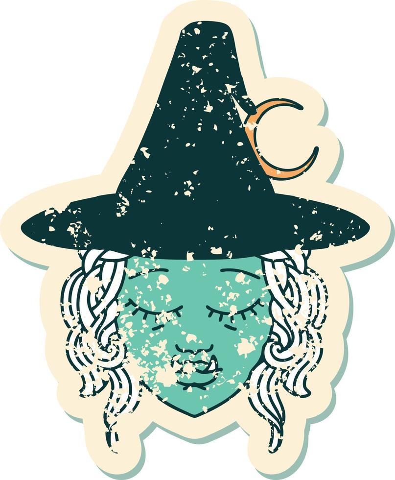 half orc witch character face illustration vector