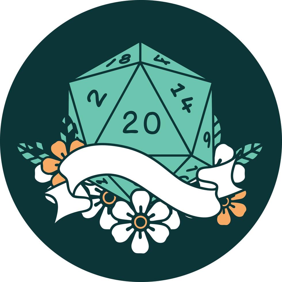 icono natural de tirada de dados veinte d20 vector