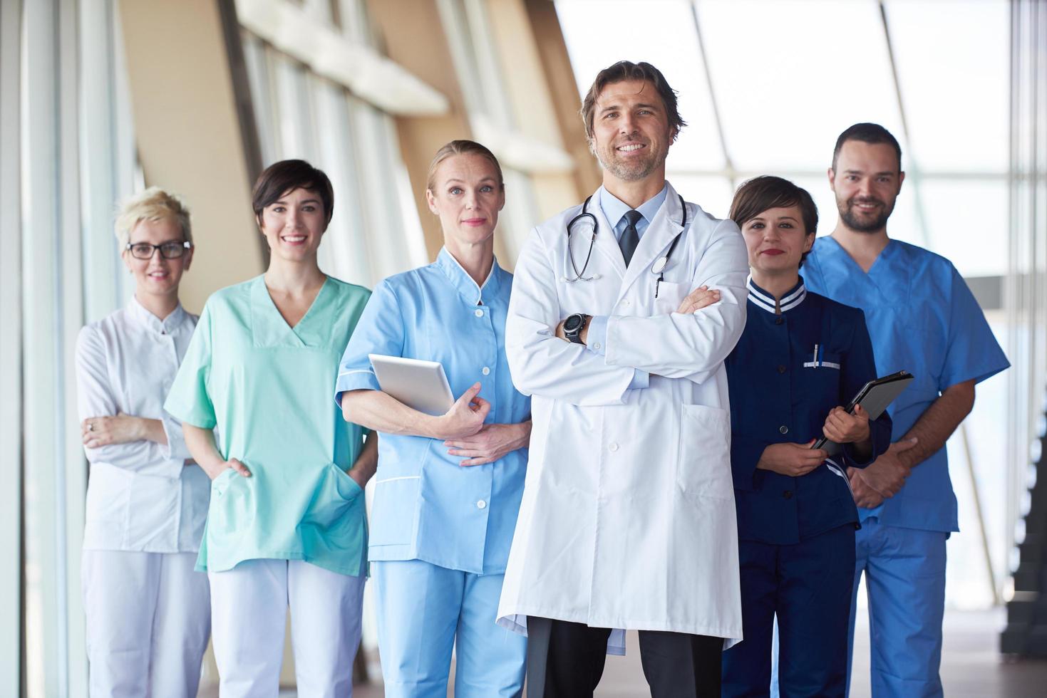 group of medical staff at hospital photo