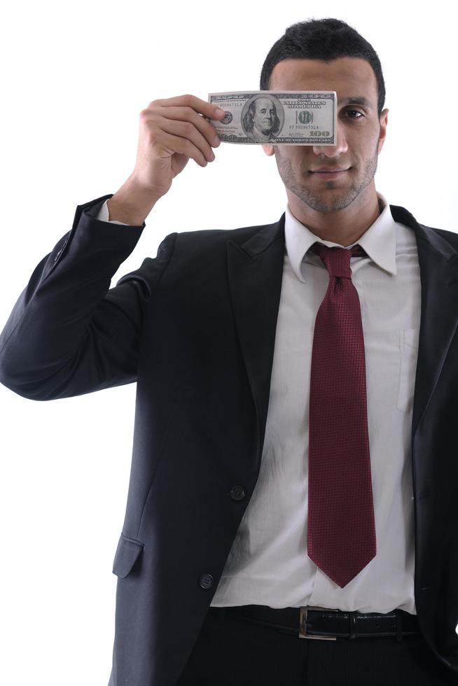 Business man holding money photo