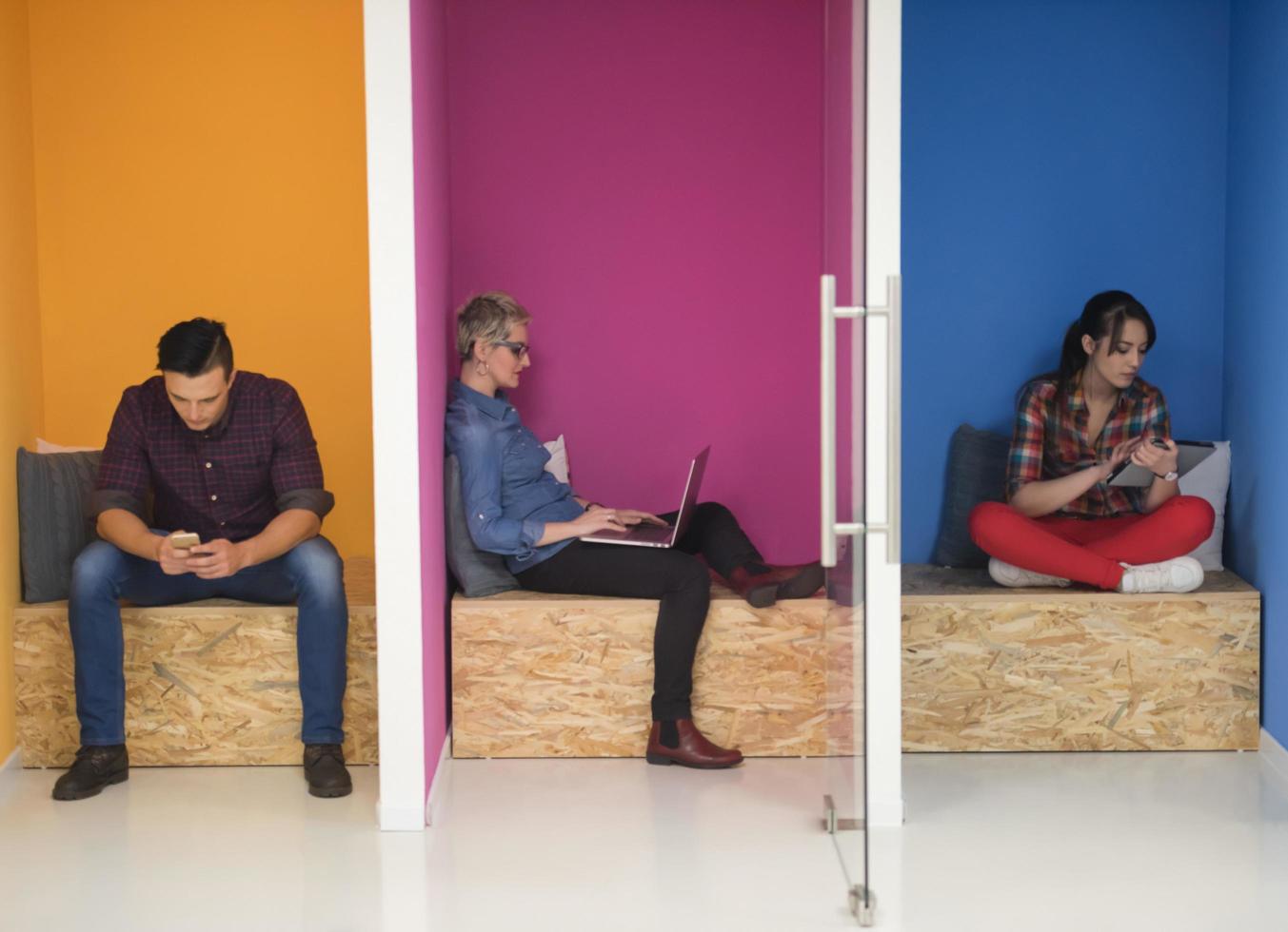 group of business people in creative working  space photo