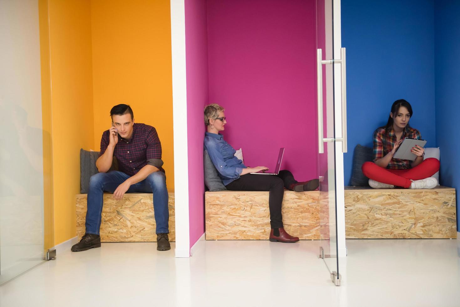 group of business people in creative working  space photo