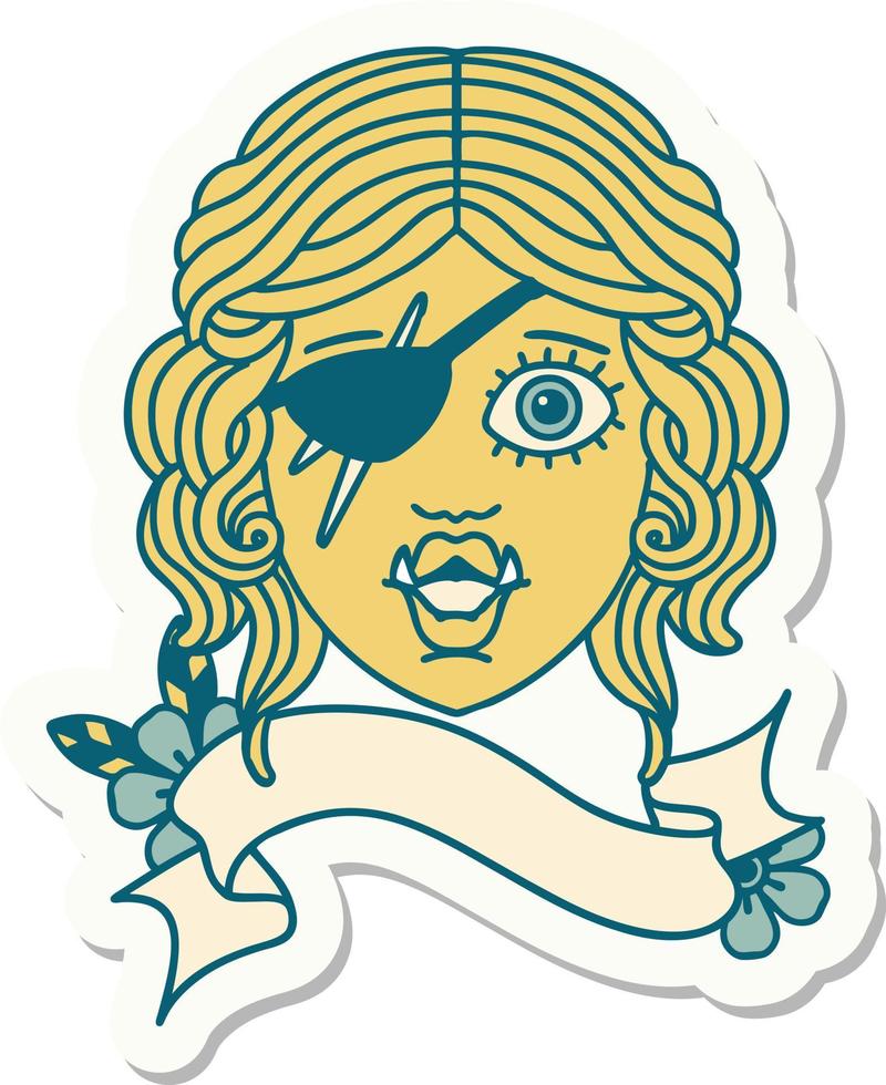 sticker of a orc rogue character face vector