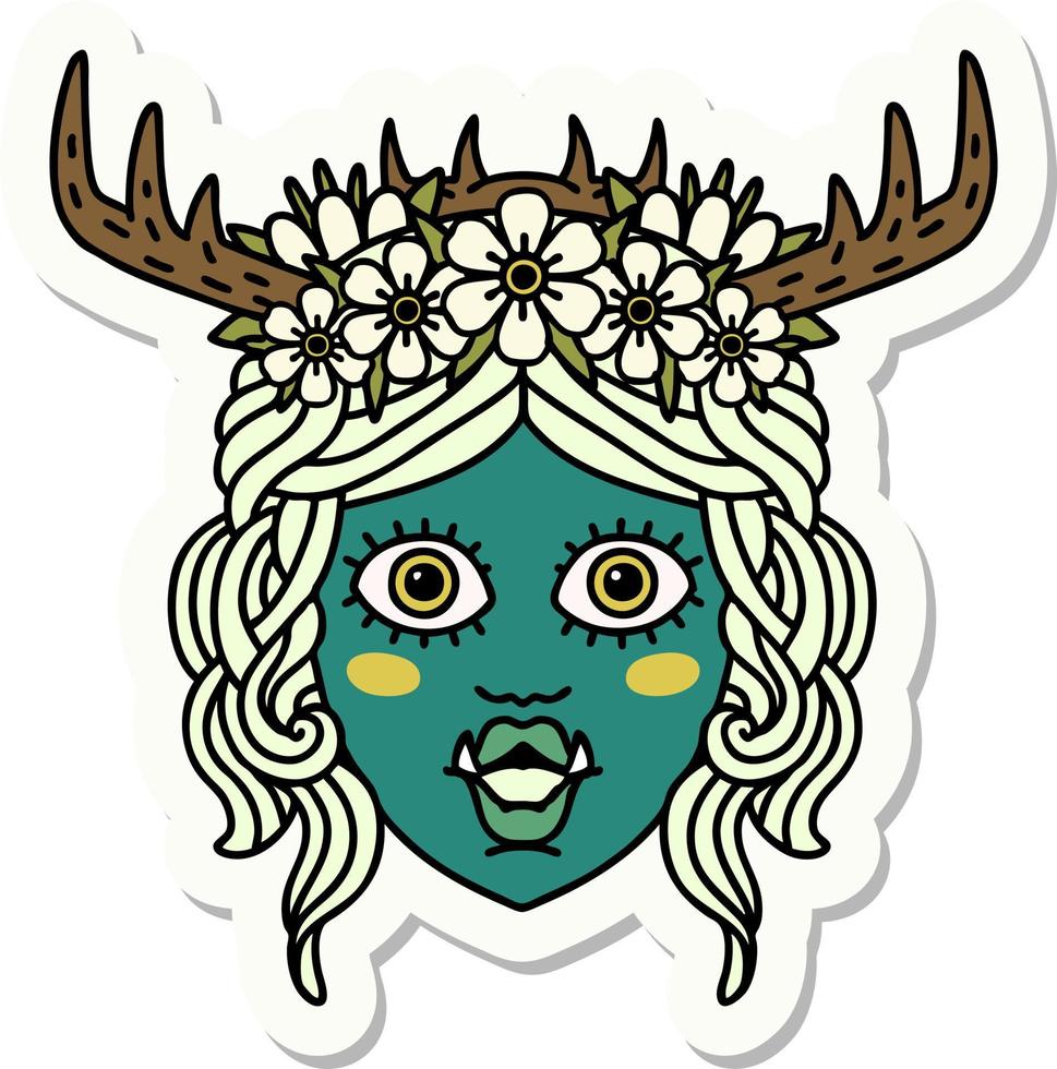 sticker of a orc druid character face vector