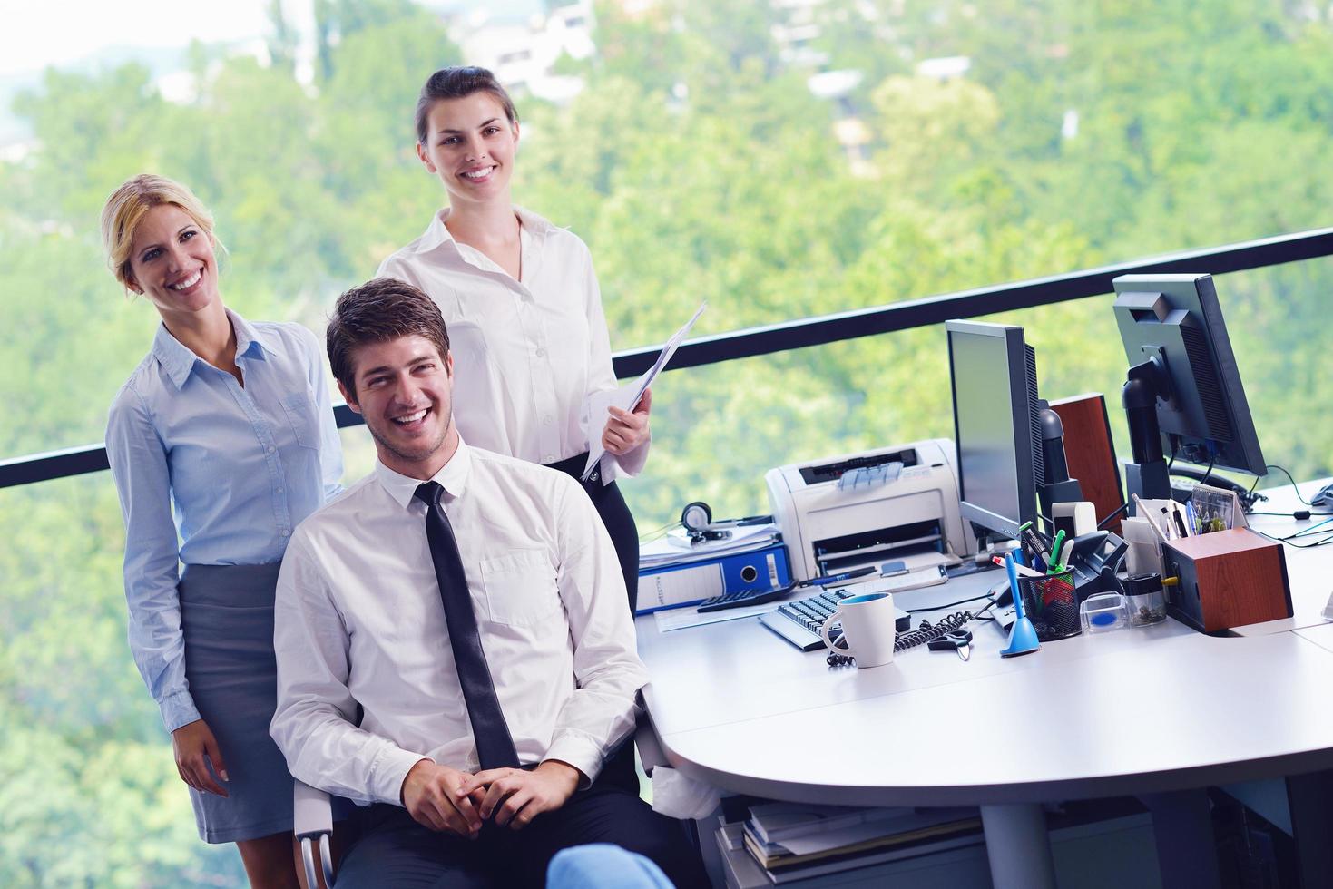 business people in a meeting at office photo