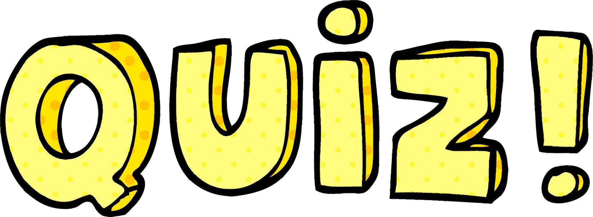cartoon doodle word quiz vector