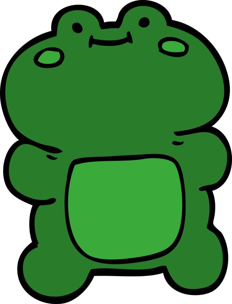 funny cartoon doodle frog vector