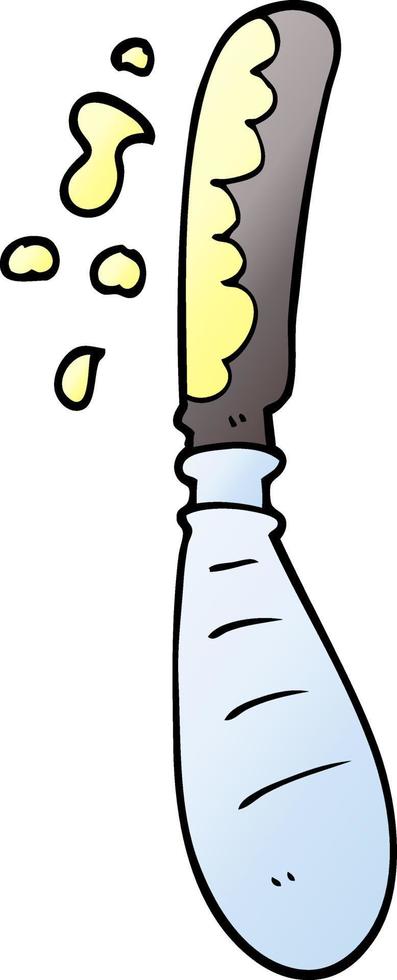 cartoon doodle butter knife vector