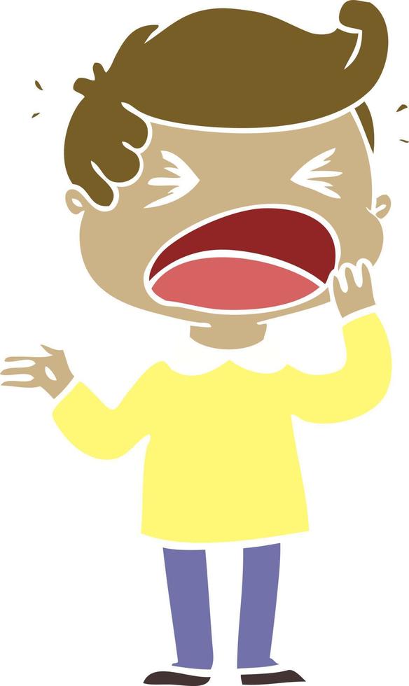 flat color style cartoon shouting man vector