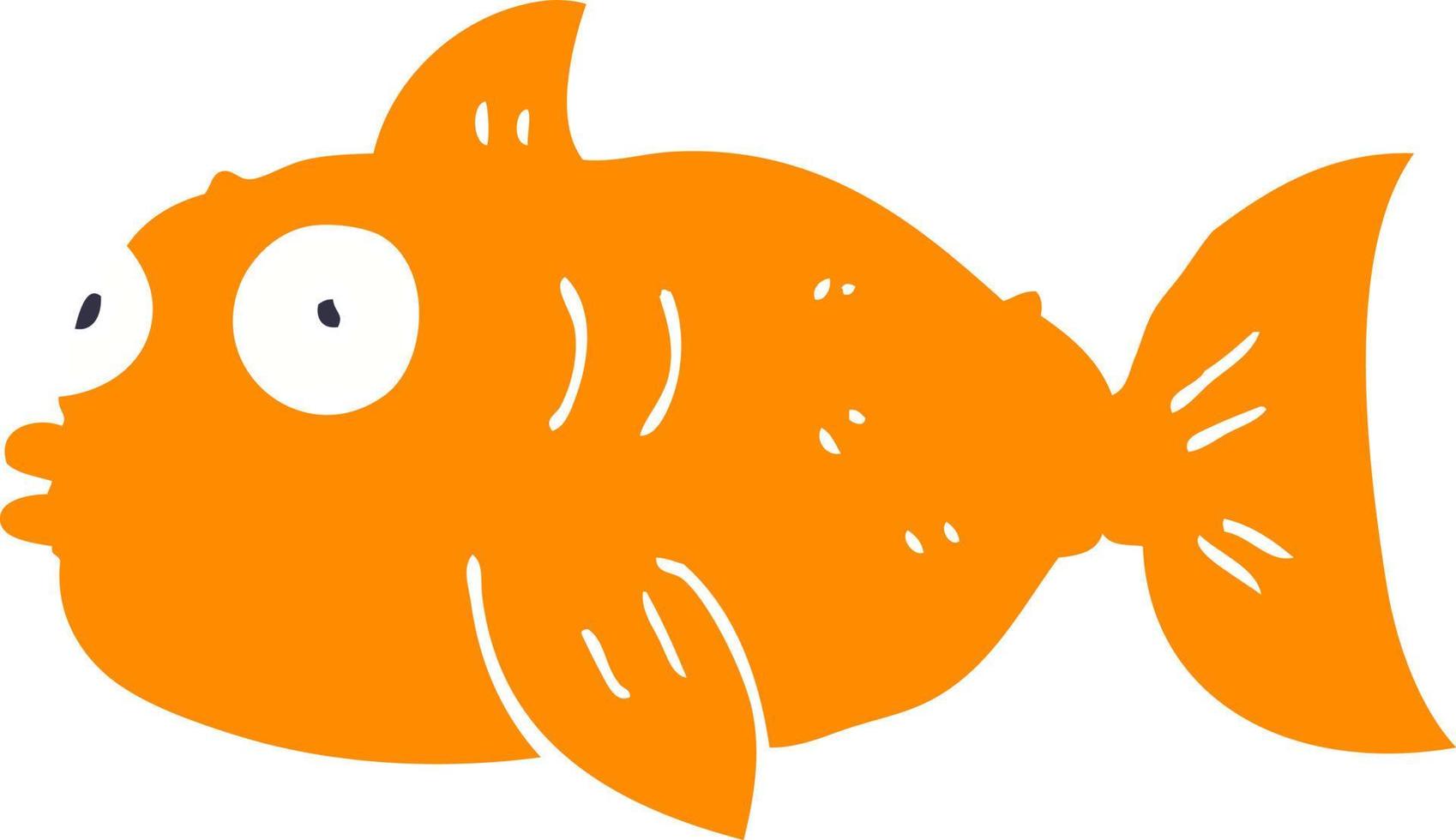 cartoon doodle surprised fish vector