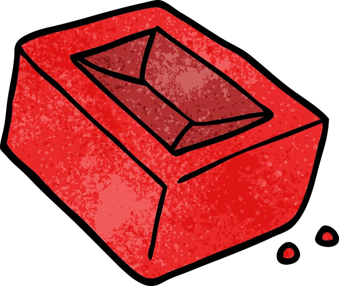 cartoon doodle of a red brick vector