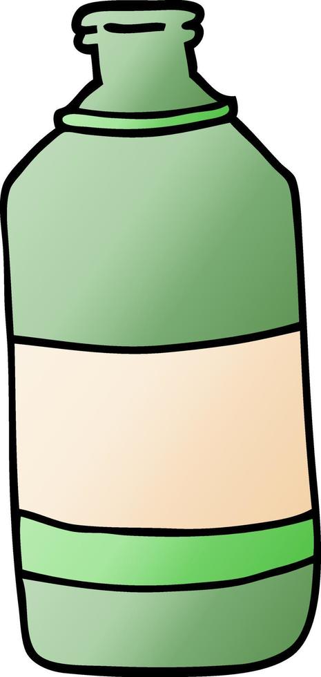 cartoon doodle old green bottle vector