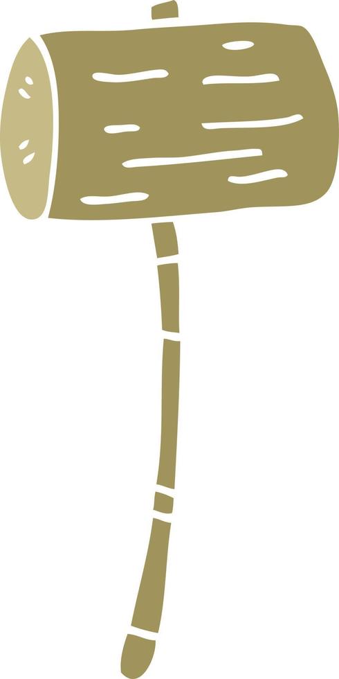 cartoon doodle wood mallet vector