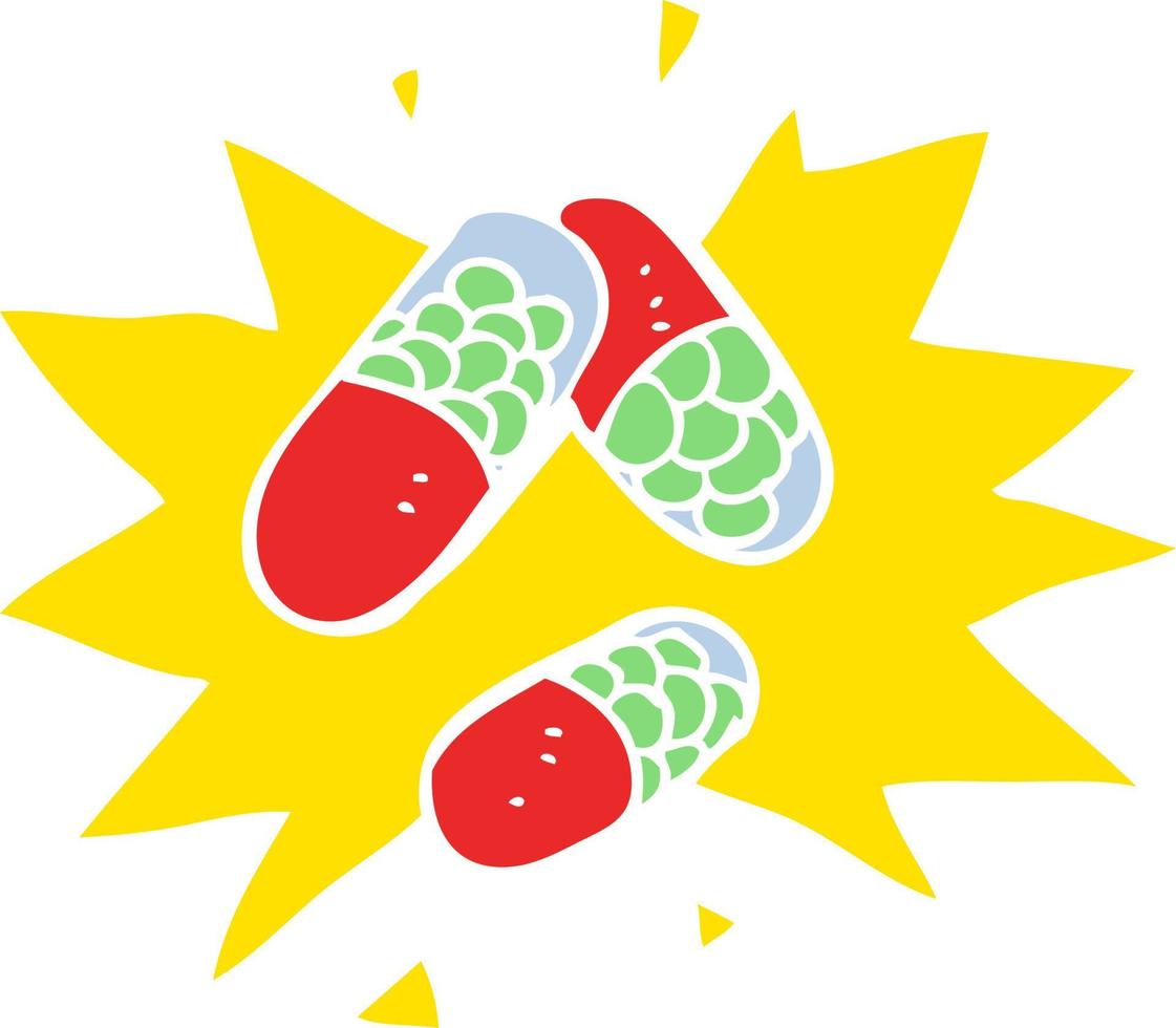 flat color illustration of medical pills vector