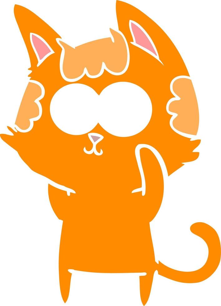 happy flat color style cartoon cat vector
