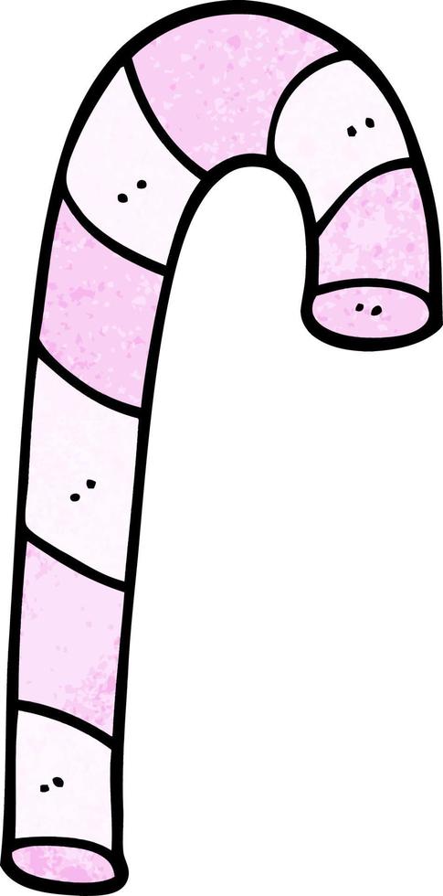cartoon doodle pink candy cane vector