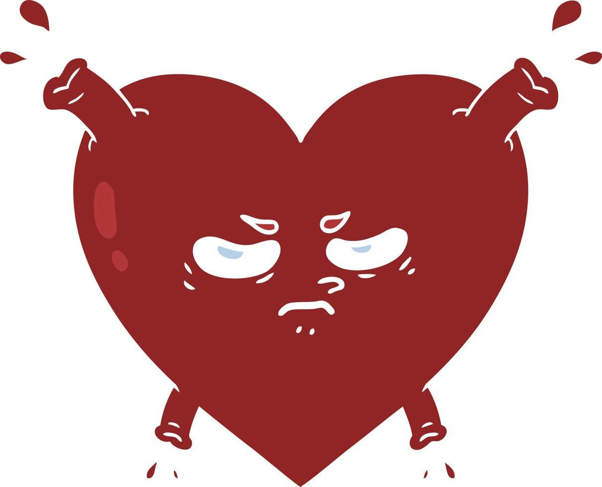 flat color style cartoon heart vector