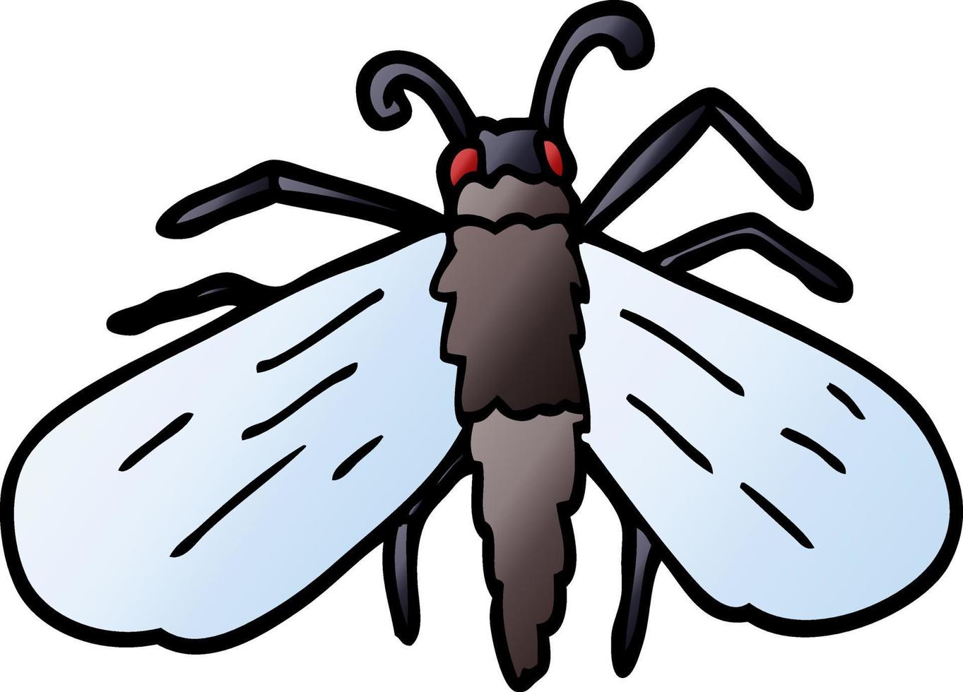 caricatura, garabato, mosca vector