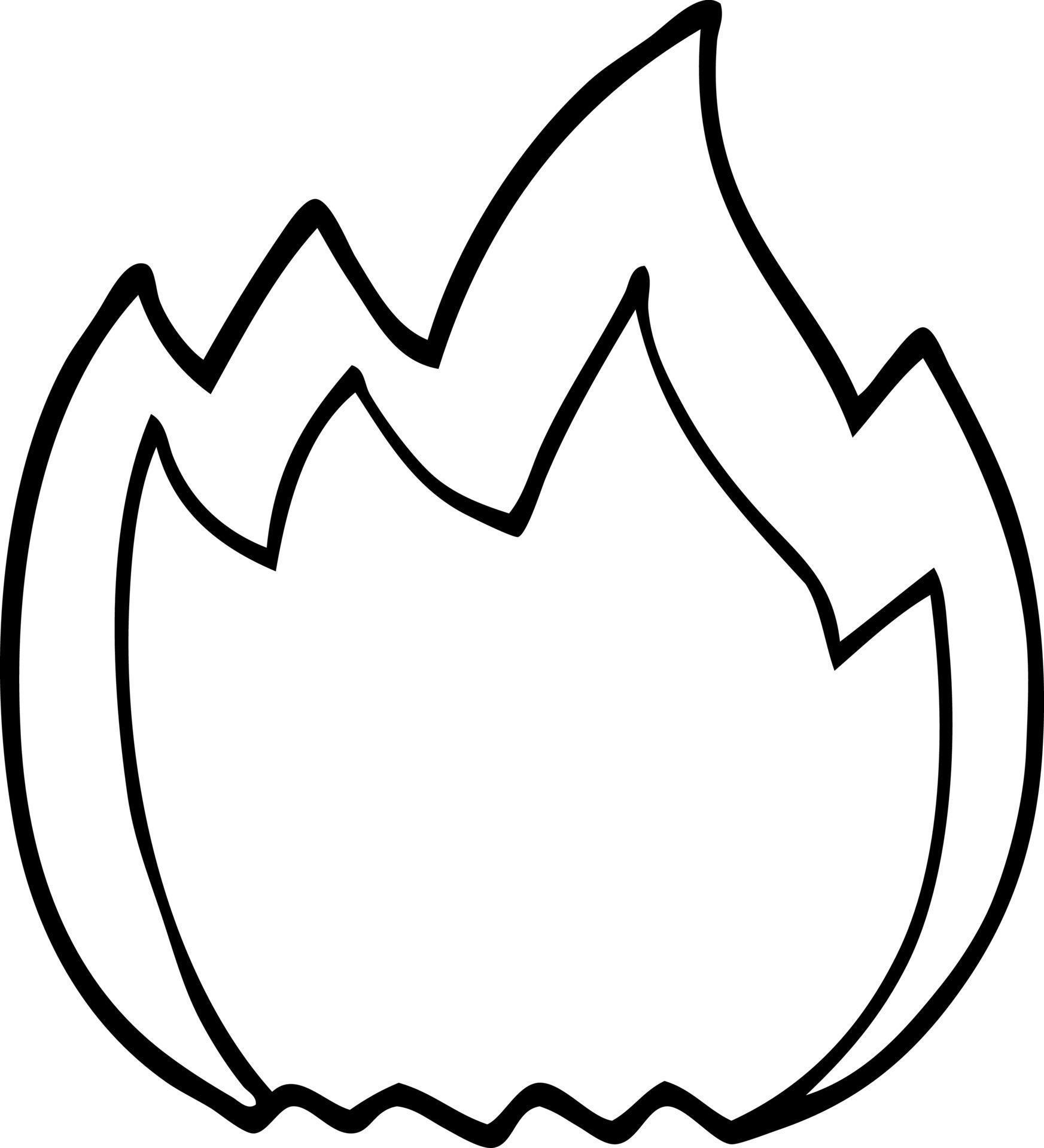 line drawing cartoon open flame 12127779 Vector Art at Vecteezy