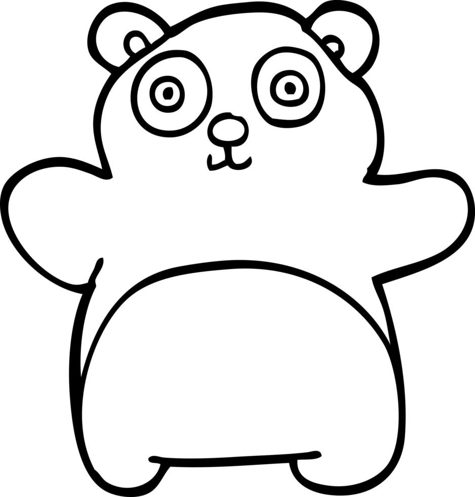 oso de peluche de dibujos animados de dibujo lineal vector