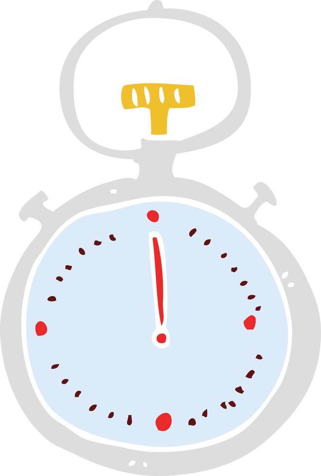 flat color illustration of stop watch vector