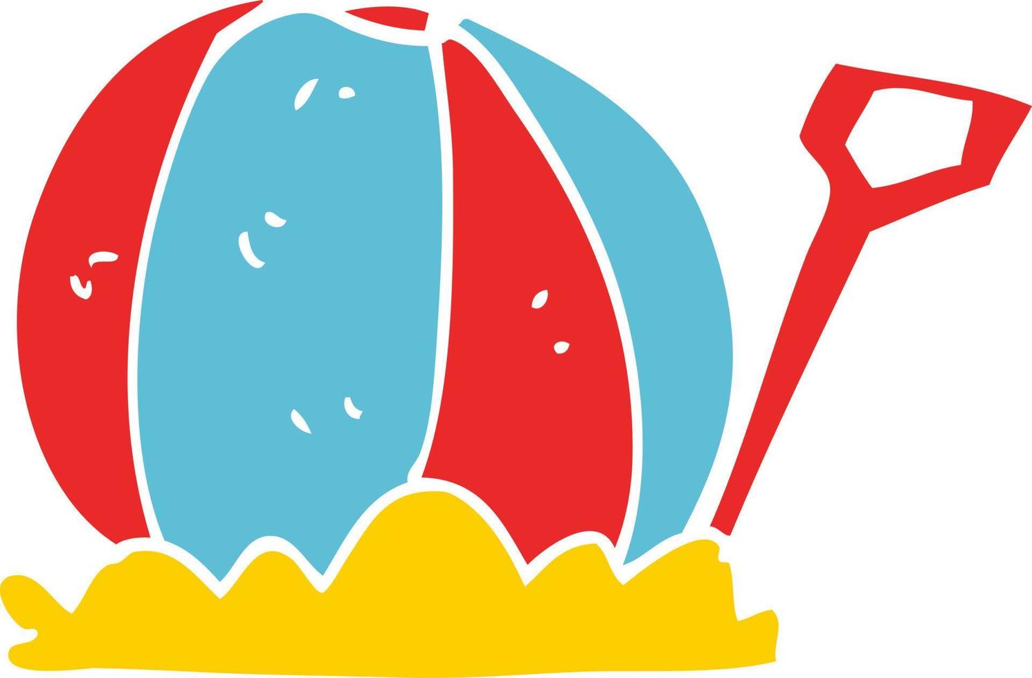 cartoon doodle beachball and spade vector