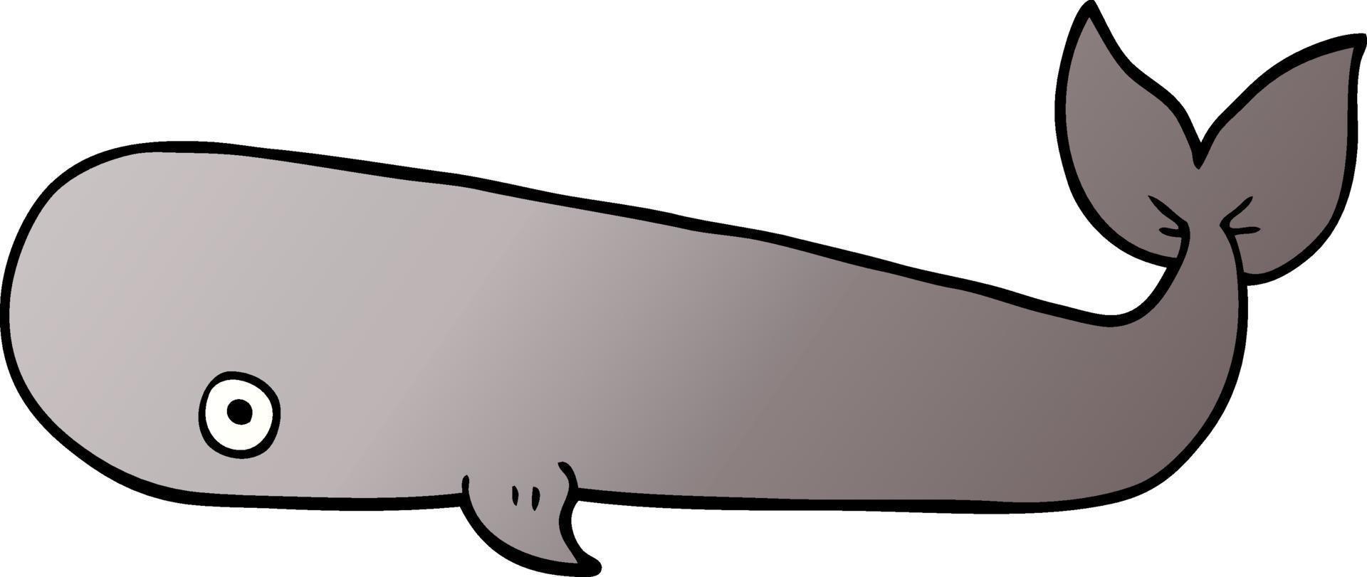 cartoon doodle whale vector