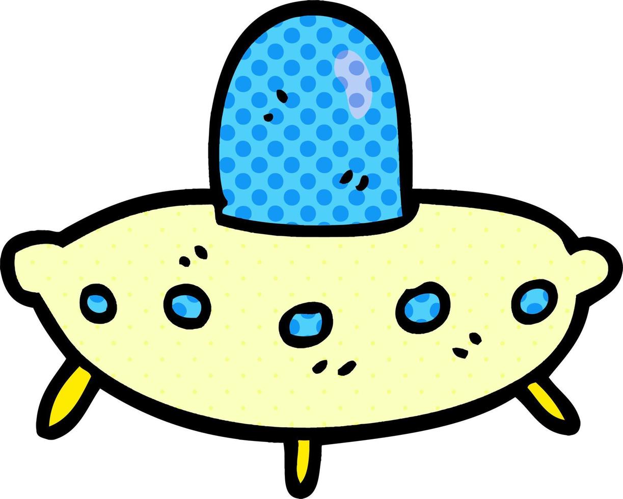 cartoon doodle alien spaceship vector