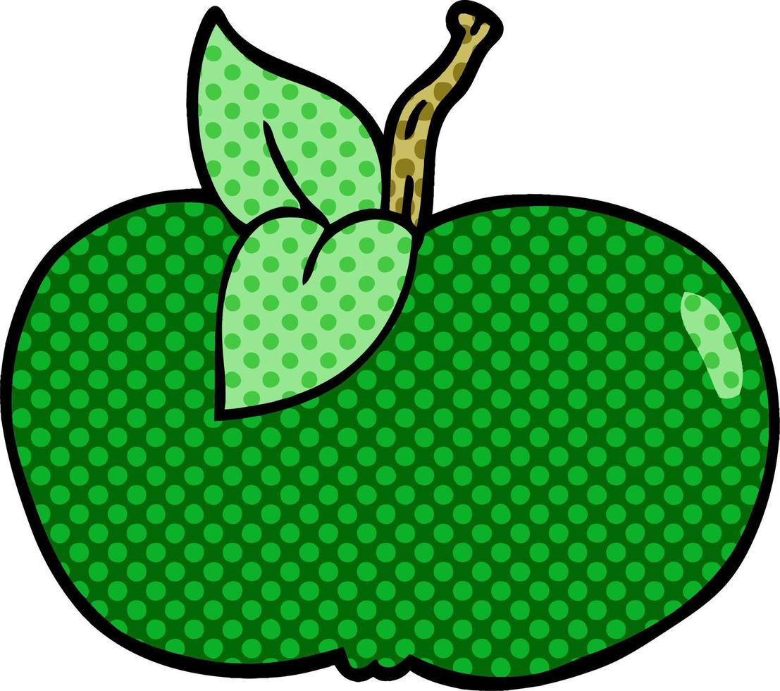 cartoon doodle juicy apple vector