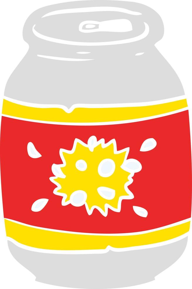 flat color style cartoon soda can vector