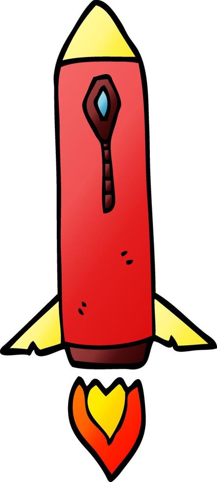 cartoon doodle space rocket vector